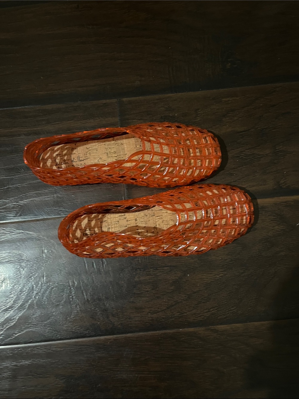 Woven jelly Slip-On Women’s Flats in red